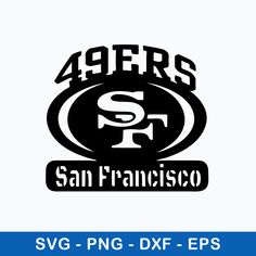 the san francisco logo is shown in black and white