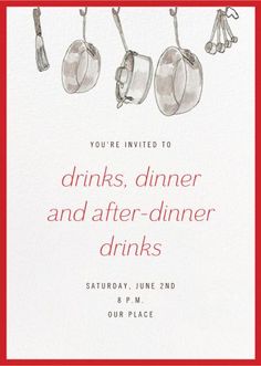 the dinner and after - dinner party card is shown