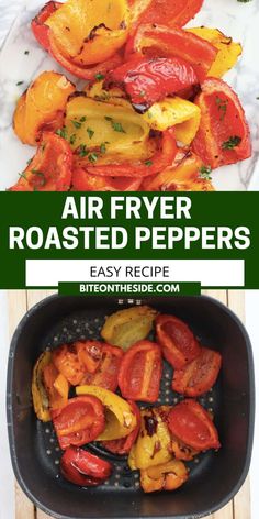 an air fryer roasted peppers recipe in a skillet