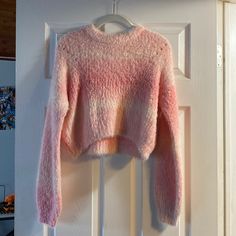 New Without Tags Fuzzy Cropped Fit Sweater Pastel Pink Sweater, Baby Pink Sweater, My Favourite Teacher, Cardigan Crop, Favorite Teacher, Fuzzy Sweater, Pink Cardigan, Pastel Purple, Teacher Favorite Things