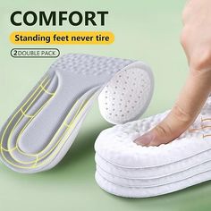 1 Pair Orthopedic Memory Foam Sport Insoles For Shoes Sole Cushion Running Shock-Absorbant Breathable Deodorization EVA Soft Pad 2024 - $9.49 Foot Health, Shoe Insoles, Sierra Leone, Shoe Care, Leather Loafers, Chunky Heels, Jdm, Accessories Watches, Comfortable Shoes