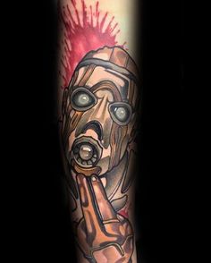 a man's arm with a tattoo on it that has an image of a person in