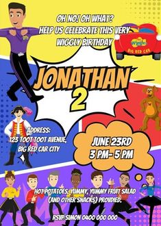 the poster for jonathan and his friends'birthday party