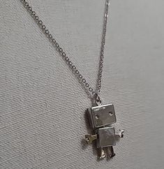 Tiny Robot Necklace Movable Joint Stainless Steel Pendant Charm Retro Punk Uniqu | eBay Cute Nickel-free Metal Charm Necklace, Cute Nickel-free Metal Charm Necklaces, Cute Metal Charm Necklace Nickel Free, Punk Necklace With Lobster Clasp As Gift, Sterling Silver Punk Pendant Jewelry, Punk Sterling Silver Pendant Jewelry, Punk Style Sterling Silver Pendant Jewelry, Cute Metal Pendant Charm Necklace, Punk Metal Jewelry For Gifts