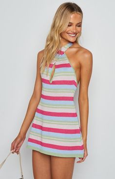 Multi-Coloured Striped Halter Mini Dress

This flirty and fun dress is a great option when you're sick of wearing neutrals! Finish the look with sneakers or heels depending on where you're heading!



Halterneck style

Open back

Cross Over Front

Green, blue, light pink and dark pink striped with hints of silver sparkle throughout

Mini length

Unlined Prom Midi Dress, Summer Playsuit, Fun Dress, Silver Sparkle, Halter Mini Dress, Crop Top Sweater, Mini Dress Shop, Floral Dress Black, Mini Fashion