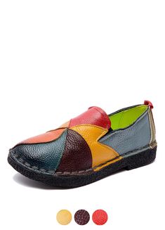 • Upper Material: Genuine Leather• Sole Material: Rubber• Closure Type: Slip-On• Fit: Fits true to size, take your normal size• Insole Material: Pigskin• Season: Spring/Autumn• Pattern Type: Mixed Colors• Toe Shape: Pointed Toe• Item # 9049520• Width Options: B - Medium• Import Product• Shipping Worldwide Multicolor Shoes, Summer Flats, Leather Moccasins, Genuine Leather Shoes, Casual Flats, Rubber Heels, Ethnic Fashion, Loafers For Women, Haiti