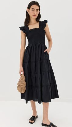 Hill House Home The Ellie Cotton Nap Dress | Shopbop Black Nap Dress Outfit, Nesli Nap Dress, Hill House Dresses, Hill House Home, Nap Dress, Hill House, Black Wedding Dresses, House On A Hill, House Dress