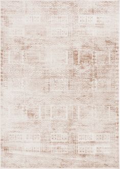 a beige and white rug with an abstract design on the bottom, it is very soft