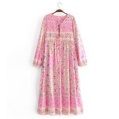 Autumn rayon positioning flower long-sleeved holiday dressFabric: cottonColor: pinkSize(cm):S,M,LS:length:127,bust:96,shoulder: 36 sleeve:59M:length:128,bust:100,shoulder: 37 sleeve:60L:length:129.5,bust:106,shoulder: 38.5 sleeve:61.5&ltp&gtTo make your experience as smooth as possible, I will assist you and answer your questions with my suggestions from the beginning until you receive your dress. But this is not the end. Also If you would have any question or issue about your Bohemian Long Sleeve Floral Patchwork Dress, Casual Long Sleeve Pink Maxi Dress, Casual Long Sleeve Pink Dress For Fall, Pink Long Sleeve Maxi Dress For Vacation, Multicolor Long Sleeve Floral Dress, Pink Long Sleeve Spring Dress, Pink Long Sleeve Dresses For Spring, Long Sleeve Dresses With Floral Patchwork For Spring, Spring Floral Patchwork Long Sleeve Dress