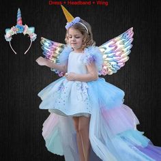 Unleash the magic and make her dreams come true with our Unicorn Girls Birthday Costume! This enchanting cosplay costume is perfect for any occasion, whether it's Halloween, carnival, Christmas, or a birthday party. Featuring a combination of cute flowers and unicorn stitching, this costume is designed to make her feel like a true princess. The puffy rainbow dress is adorned with layers of tulle, creating a fairy-like appearance that will capture everyone's attention. Not only is this costume ab Carnival Christmas, Birthday Costume, Rainbow Unicorn Party, Unicorn Outfit, Princess Theme Party, Unicorn Dress, Magical Rainbow, Unicorn Girl