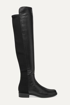 Stuart Weitzman's '5050' boots are aptly named for their paneled construction - the front half is leather and the back is stretchy neoprene that molds to the shape of your legs. They're set on a moderate block heel and have rounded toes. Wear yours with mini skirts or peeking out from beneath flowy dresses.Shown here with: [La Collection Coat id1172585], [Theory Top id1152809], [Wandler Shoulder bag id1165575]. Frye Melissa Boots, 5050 Boots, Stuart Weitzman 5050, Dressy Boots, Timeless Boots, Flat Leather Boots, Leather Over The Knee Boots, Leather Knee Boots, Stuart Weitzman Boots