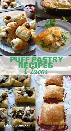 Puff Pastry Recipes & Ideas Pastry Tray Ideas, Phylo Pastry Recipes, Dessert Puff Pastry, Easy Puff Pastry Recipes, Puff Pastry Dinner, Sweet Puff Pastry Recipes, Puff Pastry Recipes Dinner, Recipes Using Puff Pastry, Puff Pastry Recipes Appetizers