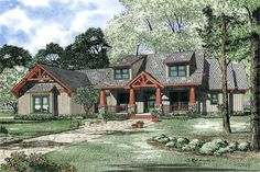 this is an artist's rendering of the country house plan for these ranch home plans