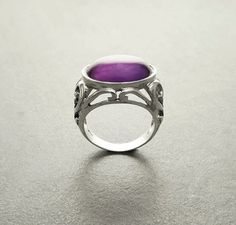 Boho Amethyst Ring  Sterling Silver Ring  Genuine by KRAMIKE Purple Cabochon Amethyst Wedding Ring, Purple Amethyst Ring With Intricate Design For Promise, Art Deco Oval Purple Amethyst Ring, Purple Amethyst Promise Ring With Intricate Design, Oval Amethyst Art Deco Ring, Vintage Amethyst Cabochon Ring, Vintage Purple Amethyst Cabochon Ring, Purple Hallmarked Art Deco Amethyst Ring, Art Deco Purple Amethyst Ring