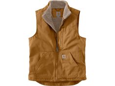 The Carhartt Washed Duck Sherpa Lined Mock Neck Vest is constructed from 12-ounce, 100% cotton washed duck. There are several pockets including a map pocket on left-chest with zipper closure, and two large sherpa-lined front pockets.Features12 Ounce 100% Cotton washed duckSherpa LiningMap PocketTwo large sherpa-lined front pocketsTwo inside pocketsDrop-tailTriple-stitched main seams , Clothing & Footwear,Outerwear,Vests SKU - 80563512345 Carhartt Vest Outfit, Canvas Vest, Carhartt Vest, Cozy Vest, Mens Sherpa, Womens Sherpa, Carhartt Womens, Carhartt Women, Men Carhartt