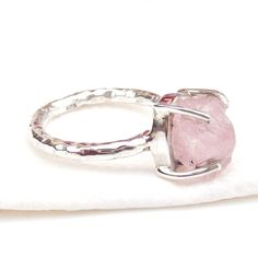 Natural Raw Morganite Ring, 925 Sterling Silver Pink Morganite Ring, Hammered Silver Ring, Gemstone Silver Ring, Natural Rough Stone Rings.Product:- RingModal no:- U286Metal:- 925 Sterling SilverGemstone :- Pink MorganiteGemstone size:- 8x10 mmFinishing:- Shiny SilverWe are using Pure 925 (Stamped) Sterling Silver with Natural Gemstone Jewelry, all of our jewelry designs are Handmade.We are adding new creative designs in our store regularly, for new handmade stuff please get touch with our store Rough Stone Ring, Pink Morganite Ring, Raw Diamond Rings, Raw Crystal Ring, Hammered Silver Ring, Handmade Stuff, Ethiopian Opal Ring, Natural Diamond Ring, Natural Gemstone Jewelry