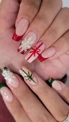 Christmas Nails Square Medium, Christmas Nail Ideas, Nails Holiday, Shape Nails, Christmas Gel, Polish Design, Red Christmas Nails, Festive Nail Art, Winter Nails Acrylic