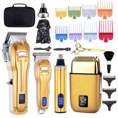 PRICES MAY VARY. Professional Grooming Kit: The Roziapro clippers for men set includes a large T-blade hair clippers, a small cordless hair trimmer, a nose and ear trimmer, a foil shaver, 21 accessory and EVA storage bag. The large barber clipper can be used to trim thick hair. The smaller trimmer and foil shaver can easy for trimming beards, hair and sideburns. Nose hair trimmers for quick nose and ear hair trimming. Roziapro hair clippers kit can meet all your daily beauty care needs. High Qua Best Barber Clippers, Hair Clippers For Men, Barber Clippers, Mens Facial, Best Barber, Best Hair Care Products, Nose Hair Trimmer, Ear Hair, Beard Trimming