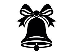 a bell with a bow on it