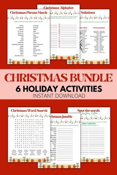 christmas printables and activities for kids to use in the holiday activity book,