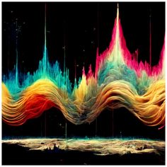 Abstract Sound Waves Art Print Sound Waves Aesthetic, Sound Waves Art, Basement Mural, Soundwaves Art, Sound Waves Design, Rhythm Art, Sound Wave Art, Audio Waves, Creative Coding