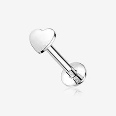 14 Karat White Gold Flat Heart Top Threadless Push-In Flat Back Stud Labret Piercings Cheek, Piercings Facial, Medusa Piercing Jewelry, Vertical Labret, Labret Jewelry, Piercings Cartilage, Lip Piercings, Medusa Piercing, Ear Piercings Cartilage