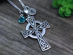 "Gifts for our dads ise probably one of the things we struggled the most. We are so lucky to have such amazing and supportive dad that we want to give him something more than the traditional silver picture frame.This sterling silver pendant is just Amazing, absolutely fantastic!! this Celtic Cross necklace is not just beautiful in design but also in meanings, this pendant is a symbol which emphasizes the endlessness of love of God shown through the sacrifice of Jesus on the Cross. The Celtic kno Sterling Silver Birthstone Jewelry For Father's Day, Personalized Cross Pendant Jewelry For Memorial, Spiritual Cross Jewelry For Father's Day, Personalized Memorial Cross Jewelry, Cross Necklace Mens, Celtic Cross Necklace, Necklace Mens, Irish Jewelry, Celtic Cross