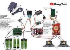 an image of a wiring diagram for a home theater system with batteries and other accessories