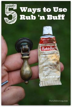 a hand holding a bottle opener with the words 5 ways to use rub'n buff