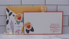 a card with some flowers on it