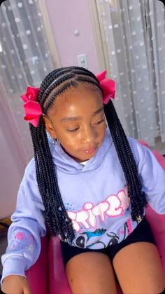 ✨ Precious kids ✨ | Peyton 😍💕. Freestyle cornrows x Medium/large Knotless • • • • • • • miramarhairstylist #miramarbraider ##miramarkidbraider… | Instagram Knotless Braids Little Kids, Kids Large Knotless Braids, Noteless Braids Black Kids, Kids Jumbo Knotless Braids, Kids Single Braids, Braided Wigs For Kids, Medium Large Knotless, Freestyle Cornrows, Large Knotless