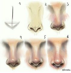 an image of different stages of nose surgery