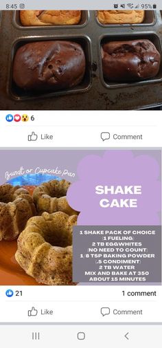 the facebook page shows an image of baked goods