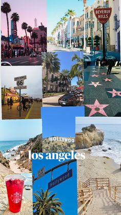 a collage of photos with the words los angeles