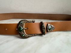 Vintage genuine leather decorated belt.   good  vintage condition.  Composition: genuine leather Belt Vintage, Leather Decor, Vintage Belt, Vintage Belts, Genuine Leather Belt, Suspender Belt, Suspenders, Leather Belt, Belts