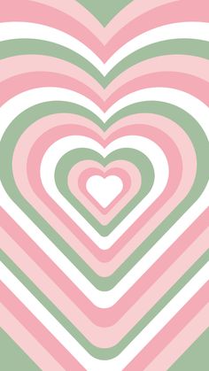 a heart - shaped pattern in pastel pink, green and white on a striped background