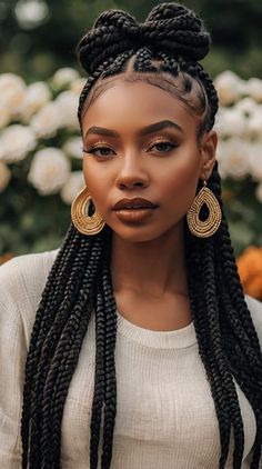 10 Stylish Ways to Wear Large Knotless Box Braids at Waist Length - Megan Mreene's Blog Low Tension Protective Styles, Cornrows With Curls, Black Cornrows, Black Brides Hairstyles, Goddess Box Braids, Seamless Hair Extensions