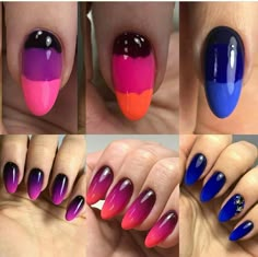 Love the colors! Cute for my toes!!!! Feather Nails, Square Nail Designs, Ombre Nail Designs, Nail Art Ombre, Nail Art Tutorial, Square Nails, Love Nails, Ombre Nails