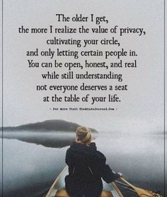 a woman sitting in a boat on the water with an inspirational quote about being able to get at the table of your life