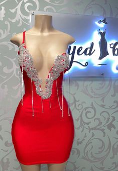 Red Dress With Rhinestones Diamonds caprice Dress | Etsy Red Dress With Diamonds, Cocktail Dresses 2023, Houston Fits, Red Rhinestone Dress, Red Birthday Dress, Red Dress Birthday Outfit, Avatar Dress, Dinner Wears, Bday Dresses