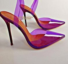 Transparent High Heels, Club Heels, Pink Pvc, High Heels Classy, Pumps Heels Stilettos, Slingback Heels