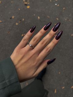 Dark Purple Nails, September Nails, Purple Nail, Dark Nails, Classy Nails, Funky Nails, Chic Nails, Purple Nails, Cute Acrylic Nails