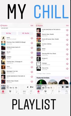 the playlist page for my chill