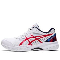 (GS) ASICS Gel Game 8 LE 'White Classic Red' 1044A046-110 (SNKR/Low Top/Non-Slip/Wear-resistant/Shock-absorbing) Red Asics Sneakers For Light Sports, Asics White Training Sneakers, Asics White Sneakers For Training, White Asics Sneakers For Training, Red Asics Sneakers For Sports, Casual Red Asics Sneakers, Asics Tennis Shoes, Asics Sneakers, Asics Gel