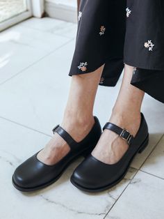 Editor's NotesMARCIE's shoes are minimal and wearable everyday.- Light-weighted- Eye-catching strap with buckle detail- Soft and comfortable leather- Feminine and classic styleMeasurements(in.)- Size: KR 220MM (US 5) ~ KR 255MM (US 8.5)- Heel Height: 0.79in.*Fits true to size.Composition & Care- Cow leather- Avoid direct heat and moisture- Professional cleaning is recommendedDesigner- by MARCIE Classic Leather Closed Toe Mary Janes, Classic Closed Toe Mary Janes With Buckle, Classic Closed Toe Mary Janes For Work, Ankle Strap Mary Janes With Rubber Sole For Work, Classic Leather Mary Janes For Everyday, Ankle Strap Mary Janes With Buckle For Work, Workwear Mary Janes With Ankle Strap And Rubber Sole, Mary Janes With Ankle Strap And Buckle For Work, Classic Mary Janes With Flat Heel For Workwear