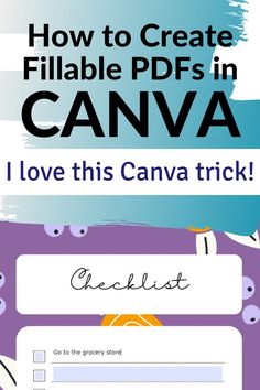 how to create fillable pdfs in canva - love this canvas trick?