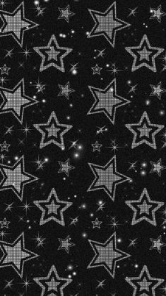 black and white stars with sparkles on them