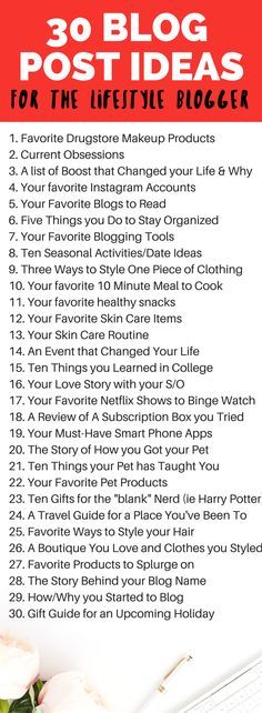 the 30 blog post ideas for the ultimate blogger's guide is shown in red and white