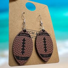 Mvp Earrings - Handcrafted Football Style Jewelry Score A Fashion Touchdown With Our Mvp Earrings! Perfect For Football Enthusiasts And Style Icons, These Handcrafted Earrings Blend Sporty Flair With Elegant Design, Making Them A Standout Accessory For Game Day Or Any Occasion. Key Features: Handcrafted Excellence: Each Pair Of Mvp Earrings Is Meticulously Handcrafted, Ensuring A Unique And High-Quality Piece Every Time. Premium Materials: Made From Durable Wood And Leatherette/Acrylic, These Ea Laser Jewelry, Kansas City Football, Handcrafted Earrings, Acrylic Earrings, Style Jewelry, Unique Earrings, Game Day, Kansas City, Kansas