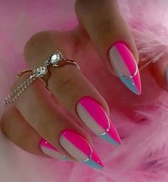 Video Tik Tok, Pop Art Nails, Unghie Sfumate, Stiletto Nails Designs, Nails 2024, Neon Nails, Coffin Nails Designs